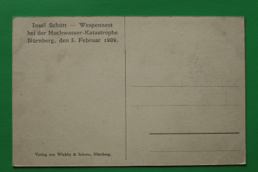 AK Nürnberg / 5. Februar 1909 / Insel Schütt / Wespennest / Gasthaus zur Pegnitz / Hochwasser Katastrophe